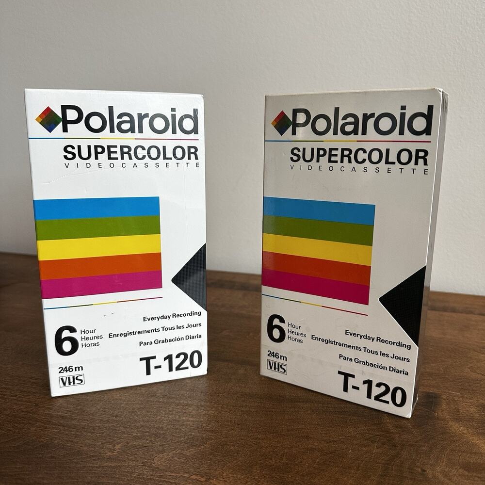 Lot of 2 Polaroid Blank VHS Tapes New Sealed!